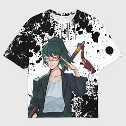 Мужская футболка оверсайз Маки зенин из магической битвы - брызги