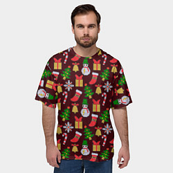 Футболка оверсайз мужская Christmas sparkles, цвет: 3D-принт — фото 2