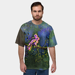 Футболка оверсайз мужская Сказочная чудо-птица, цвет: 3D-принт — фото 2