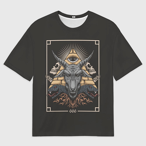 Мужская футболка оверсайз Бафомет 666 / 3D-принт – фото 1