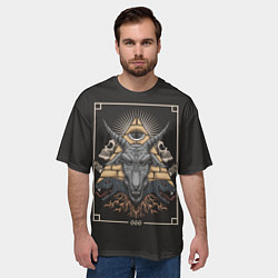 Футболка оверсайз мужская Бафомет 666, цвет: 3D-принт — фото 2