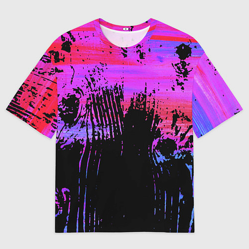 Мужская футболка оверсайз Розово синий сочный гранж / 3D-принт – фото 1