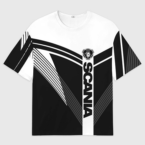 Мужская футболка оверсайз Scania логотип на абстрактном фоне / 3D-принт – фото 1
