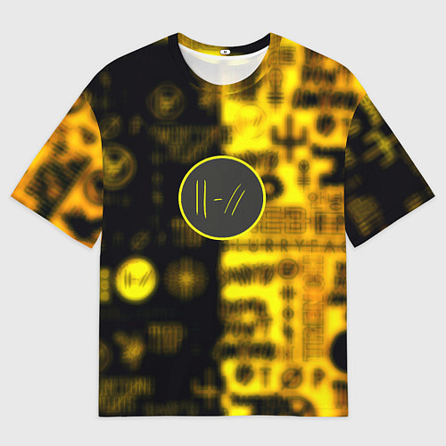 Мужская футболка оверсайз Twenty one pilots yellow music / 3D-принт – фото 1