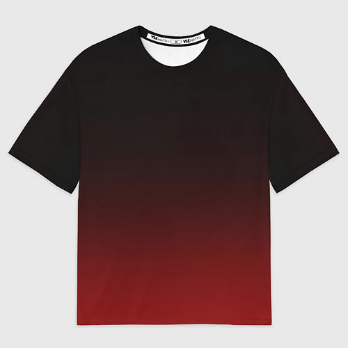 Мужская футболка оверсайз Градиент от тёмного до тёмно красного / 3D-принт – фото 1