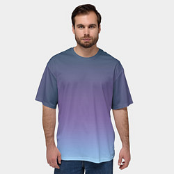 Футболка оверсайз мужская Градиент синий фиолетовый голубой, цвет: 3D-принт — фото 2