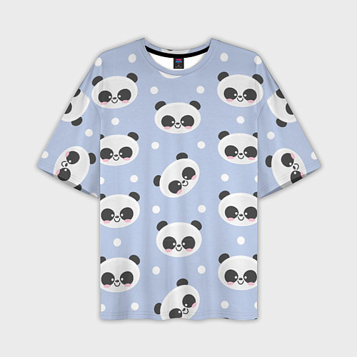 Мужская футболка оверсайз Милая мультяшная панда / 3D-принт – фото 1