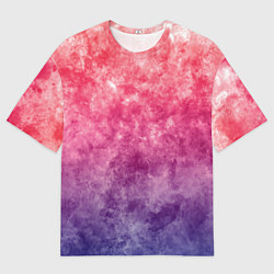 Мужская футболка оверсайз Абстракция - сине-красные облака