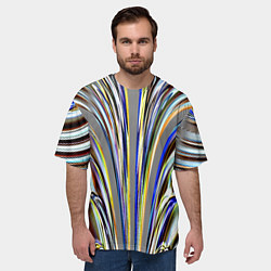 Футболка оверсайз мужская Струйчатый перламутровый узор, цвет: 3D-принт — фото 2