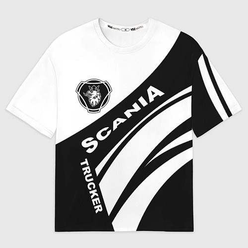 Мужская футболка оверсайз Scania дальнобойщик / 3D-принт – фото 1