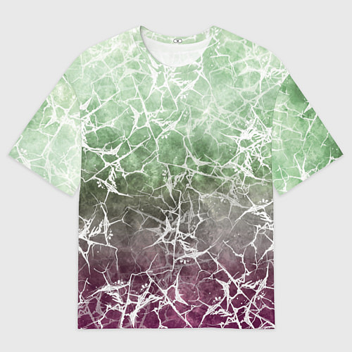 Мужская футболка оверсайз Абстракция - spider web on purple-green background / 3D-принт – фото 1
