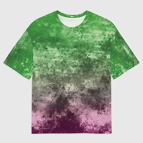 Мужская футболка оверсайз Абстракция - Фиолетово-зеленый бардак / 3D-принт – фото 1