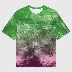 Мужская футболка оверсайз Абстракция - Фиолетово-зеленый бардак