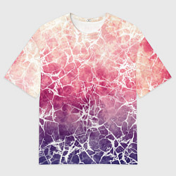 Футболка оверсайз мужская Абстракция - паутинка на сине-красном фоне, цвет: 3D-принт