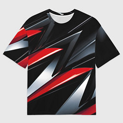 Футболка оверсайз мужская Red black abstract, цвет: 3D-принт