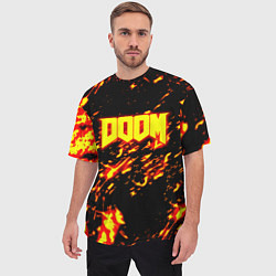 Футболка оверсайз мужская Doom огненный стиль ад марса, цвет: 3D-принт — фото 2