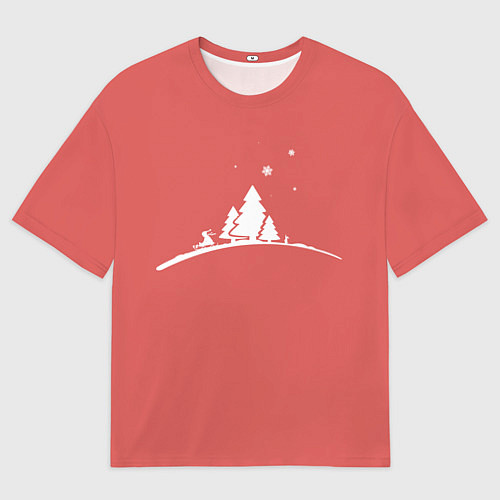 Мужская футболка оверсайз Minimalistic Christmas / 3D-принт – фото 1