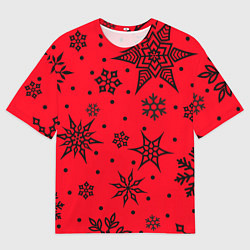 Футболка оверсайз мужская Праздничный снег, цвет: 3D-принт