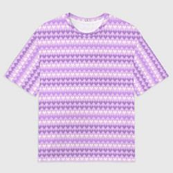 Мужская футболка оверсайз Геометрический узор с сердцами