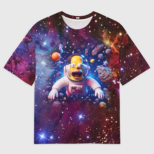 Мужская футболка оверсайз Homer Simpson in space - ai art / 3D-принт – фото 1
