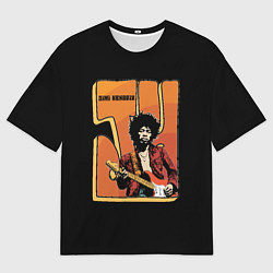 Мужская футболка оверсайз Джими Хендрикс темный