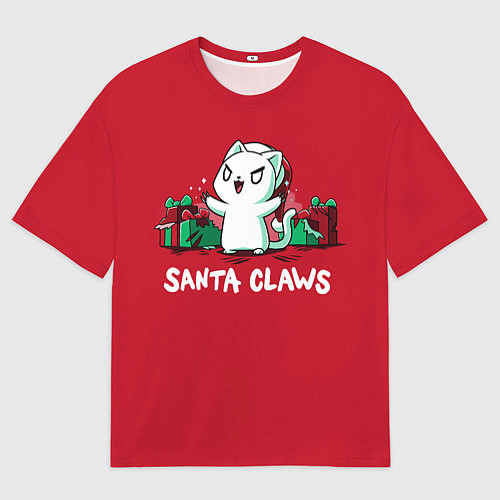 Мужская футболка оверсайз Santa claws / 3D-принт – фото 1