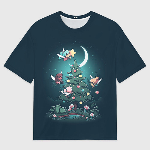 Мужская футболка оверсайз Рождественская сказка / 3D-принт – фото 1