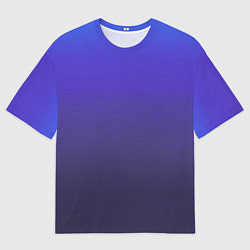 Мужская футболка оверсайз Градиент фиолетово голубой