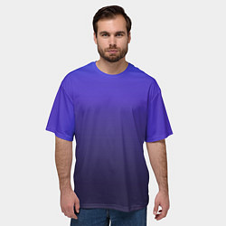 Футболка оверсайз мужская Градиент фиолетово голубой, цвет: 3D-принт — фото 2