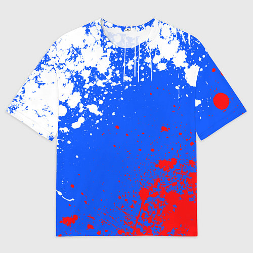 Мужская футболка оверсайз Флаг России - брызги / 3D-принт – фото 1
