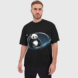 Футболка оверсайз мужская Панда сидит, цвет: 3D-принт — фото 2