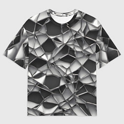 Мужская футболка оверсайз Чёрно-белая сетка