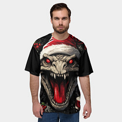 Футболка оверсайз мужская Злой новогодний дракон, цвет: 3D-принт — фото 2