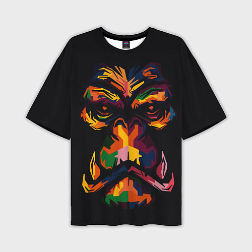 Мужская футболка оверсайз Морда гориллы поп-арт / 3D-принт – фото 1
