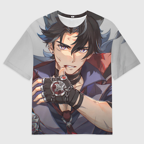 Мужская футболка оверсайз Genshin Impact Ризли / 3D-принт – фото 1