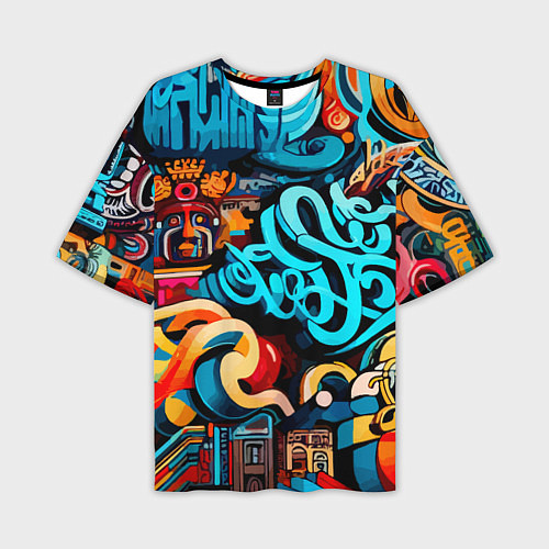 Мужская футболка оверсайз Abstract graffiti - ai art / 3D-принт – фото 1