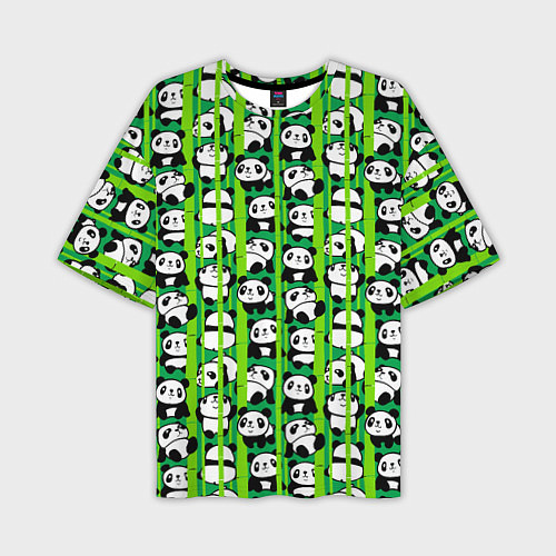Мужская футболка оверсайз Мишки панда мультяшные / 3D-принт – фото 1