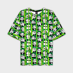 Мужская футболка оверсайз Мишки панда мультяшные