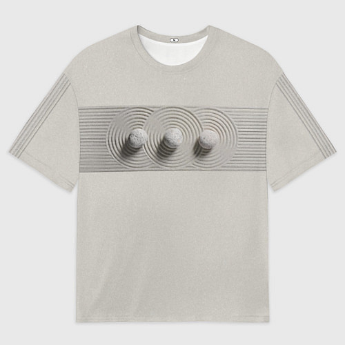 Мужская футболка оверсайз Сад камней: многоточие / 3D-принт – фото 1