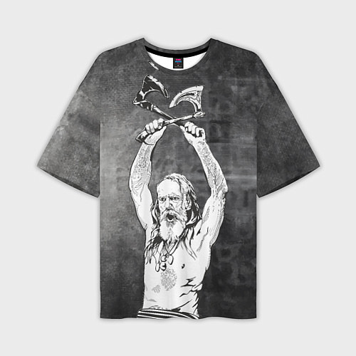 Мужская футболка оверсайз Викинг с топорами / 3D-принт – фото 1
