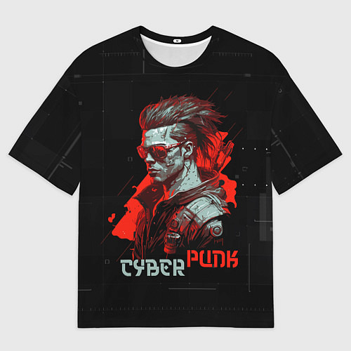 Мужская футболка оверсайз Cyberpunk man / 3D-принт – фото 1