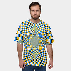 Футболка оверсайз мужская Оптическая иллюзия арт, цвет: 3D-принт — фото 2