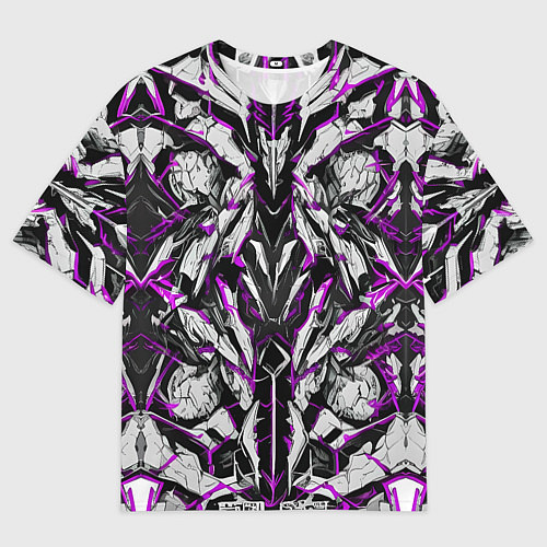 Мужская футболка оверсайз Фиолетовая кибернетическая броня / 3D-принт – фото 1