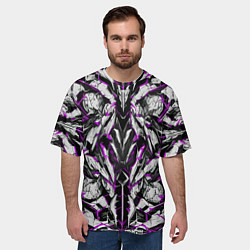 Футболка оверсайз мужская Фиолетовая кибернетическая броня, цвет: 3D-принт — фото 2