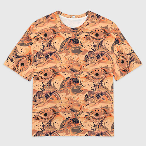 Мужская футболка оверсайз Морские раковины / 3D-принт – фото 1