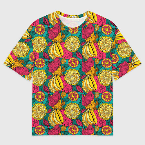 Мужская футболка оверсайз Банановые грозди / 3D-принт – фото 1