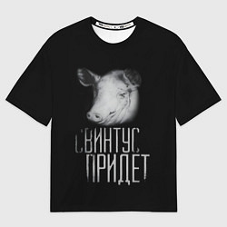 Футболка оверсайз мужская Свинтус придёт, цвет: 3D-принт