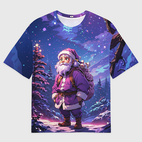 Мужская футболка оверсайз Cartoon Santa / 3D-принт – фото 1