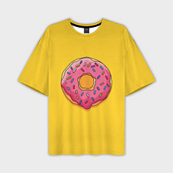 Футболка оверсайз мужская Пончик Гомера, цвет: 3D-принт