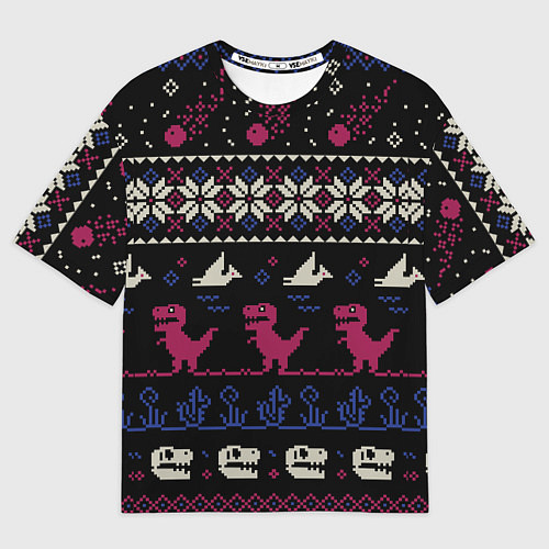 Мужская футболка оверсайз Доисторический свитер / 3D-принт – фото 1